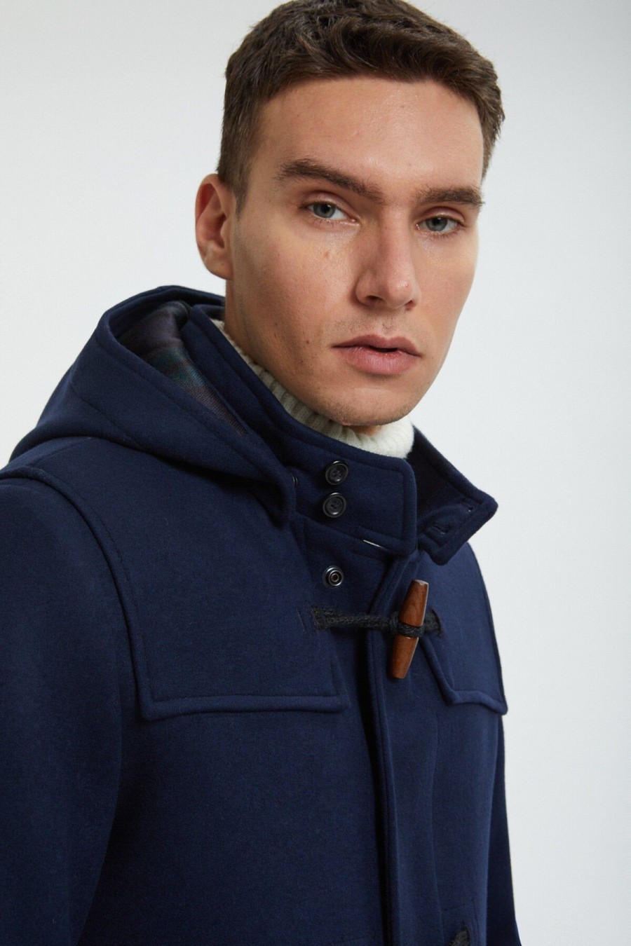 Men BARACUTA Coats | Baracuta Duffle Coat Night Blue * Miniwearsale